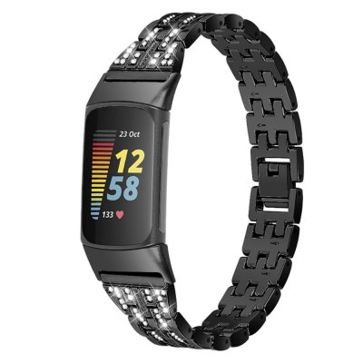 Köp Dual Rhinestone Armband Fitbit Charge 6 Svart Online