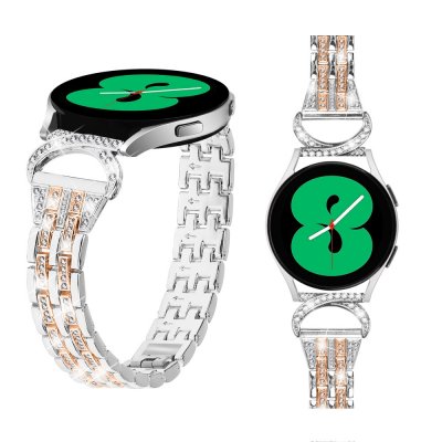 Köp Dual Rhinestone Armband Samsung Galaxy Watch 6 44mm Silver/Roséguld Online