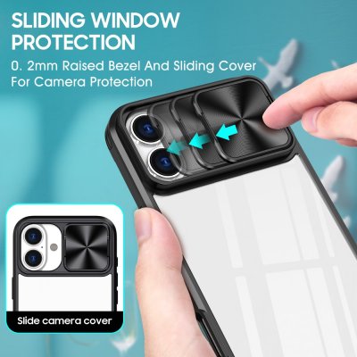 Edge Skal Kameraskydd iPhone 16 Plus Svart