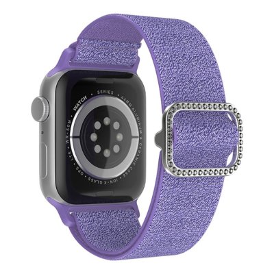 Elastiskt Nylonarmband Apple Watch Series 10 46mm Glitter Lila