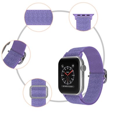 Köp Elastiskt Nylonarmband Apple Watch 42/44/45/49 mm Glitter Lila Online