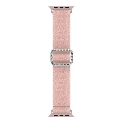 Elastiskt Nylonarmband Apple Watch Series 11 46mm Glitter Rosa - längd på armbandet
