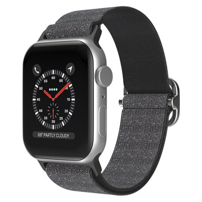 Elastiskt Nylonarmband Apple Watch Series 10 46mm Glitter Svart