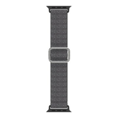 Elastiskt Nylonarmband Apple Watch Series 10 46mm Glitter Svart