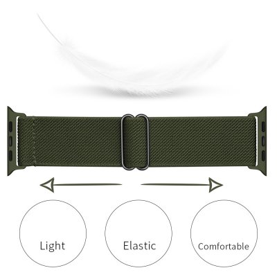 Köp Elastiskt Nylonarmband Apple Watch 42/44/45/49 mm Grön Online