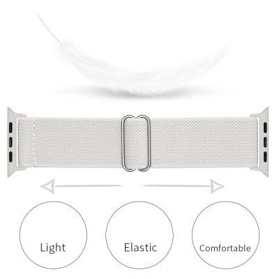 Köp Elastiskt Nylonarmband Apple Watch 42/44/45/49 mm Vit Online