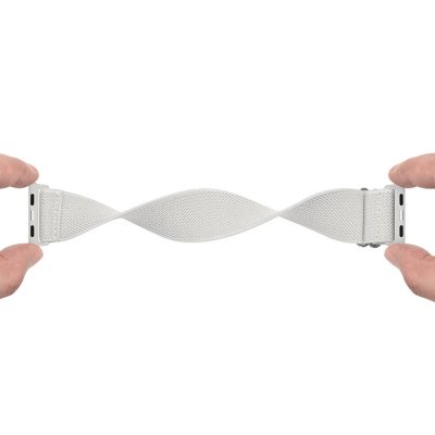 Elastiskt Nylonarmband Apple Watch Series 10 46mm Vit