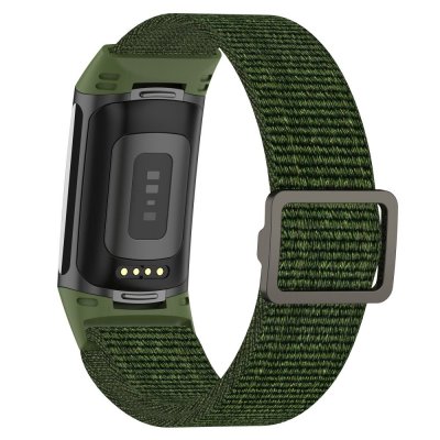 Elastiskt Nylonarmband Fitbit Charge 5 Grön