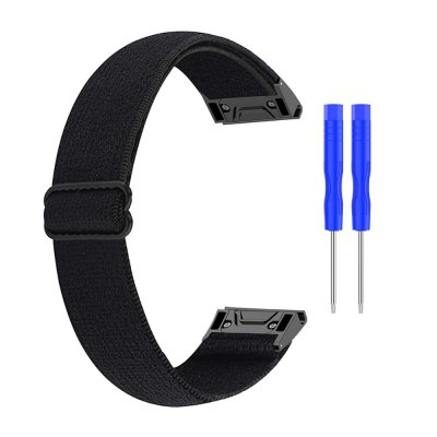 Svart justerbart nylonarmband till Garmin Fenix 8 47mm med monteringsverktyg