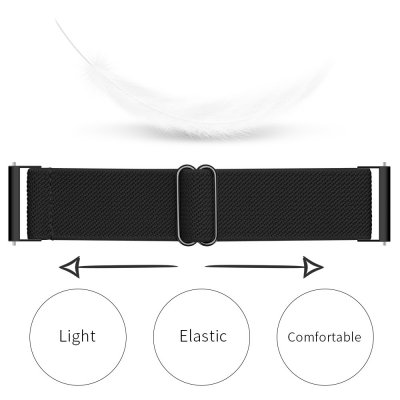 Elastiskt Nylonarmband till Garmin Vivoactive 5 svart - längd