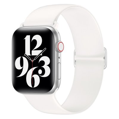 Köp Elastiskt Silikonarmband Apple Watch 42/44/45/49 mm Vit Online