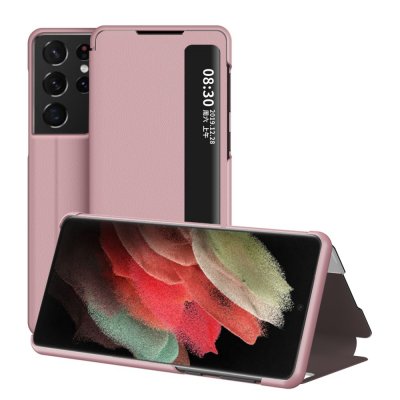 Flip Fodral Med Display Samsung Galaxy S21 Ultra Rosa - Techhuset.se