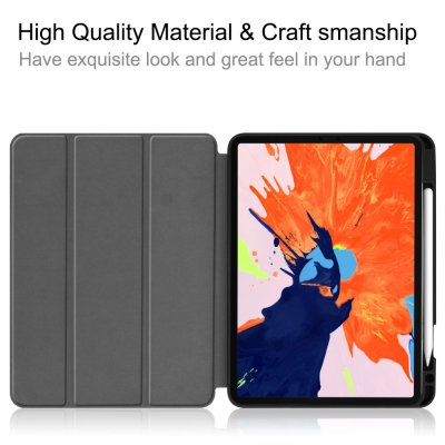 iPad Pro 12.9 4th Gen (2020) Fodral Med Pencil-hållare Grå