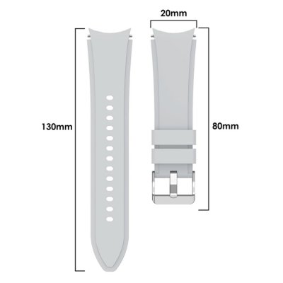Köp Full Fit Silikonarmband Samsung Galaxy Watch 6 Classic 43mm Grå Online