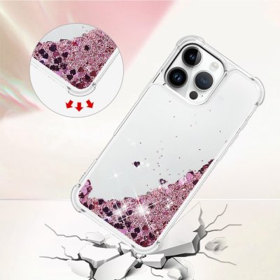 Glitter Bling TPU Case iPhone 16 Pro Roséguld