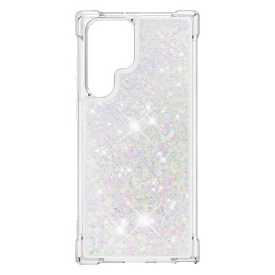 Glitter Bling TPU Case Samsung Galaxy S22 Ultra Silver - Techhuset.se