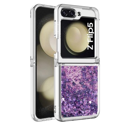 Köp Glitter Bling TPU Case Samsung Galaxy Z Flip 5 Lila Online