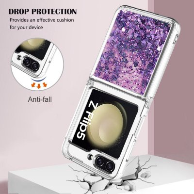 Köp Glitter Bling TPU Case Samsung Galaxy Z Flip 5 Lila Online