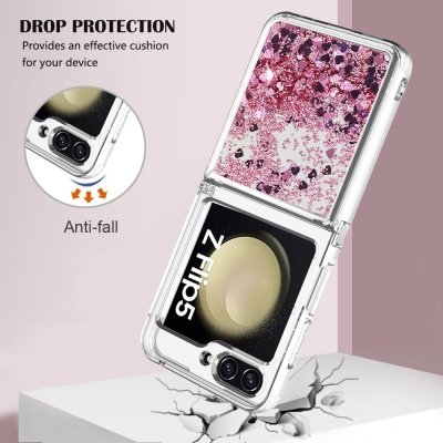 Köp Glitter Bling TPU Case Samsung Galaxy Z Flip 5 Roséguld Online