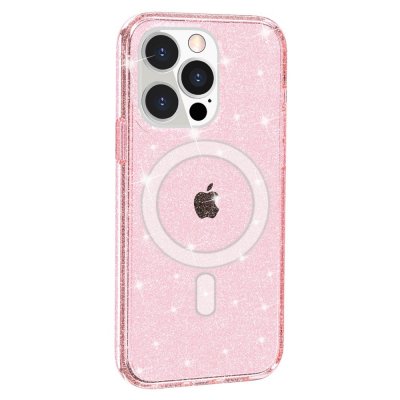 Köp Glitter MagSafe Skal iPhone 14 Pro Transparent Rosa Online