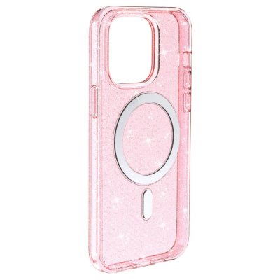 Köp Glitter MagSafe Skal iPhone 14 Pro Transparent Rosa Online