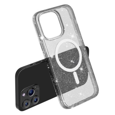 Köp Glitter MagSafe Skal iPhone 14 Pro Transparent Svart Online