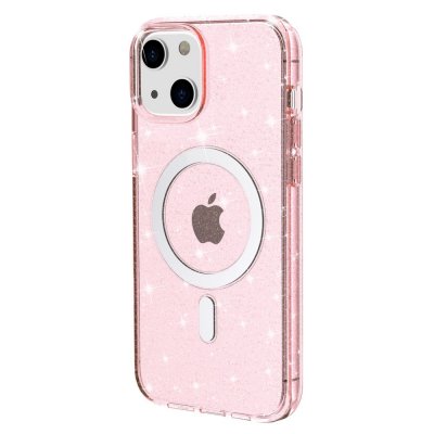 Köp Glitter MagSafe Skal iPhone 14 Transparent Rosa Online