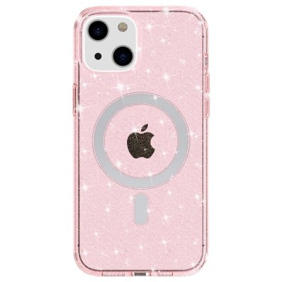 Köp Glitter MagSafe Skal iPhone 14 Transparent Rosa Online
