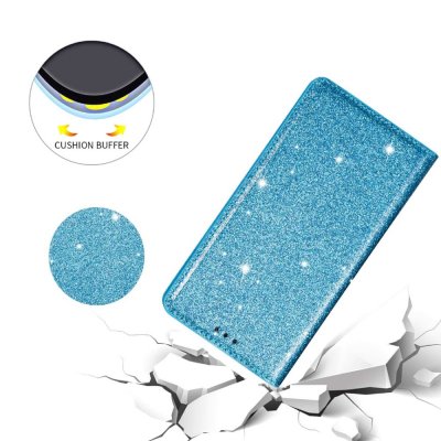 Köp Glitter Plånboksfodral iPhone 14 Blå Online