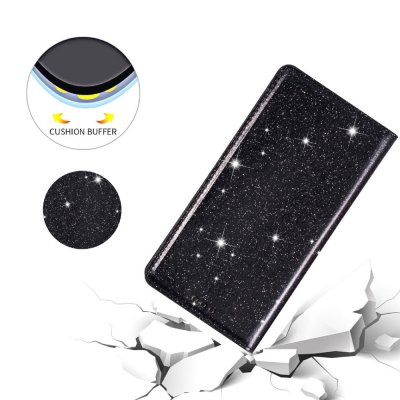 Köp Glitter Plånboksfodral iPhone 14 Pro Svart Online