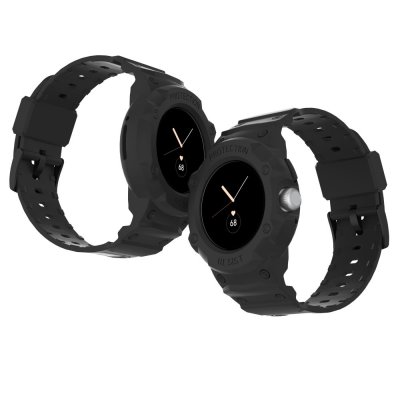 Google Pixel Watch Stöttåligt Skal + Armband Svart