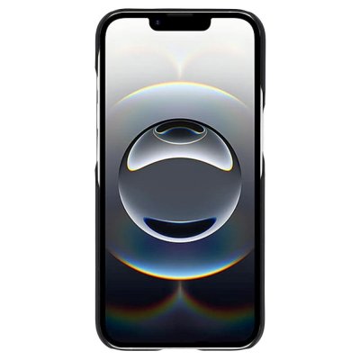 iPhone 17e i svart gummerat hårdskal – framsida och skydd