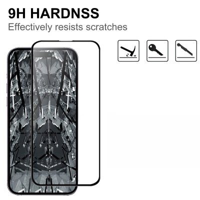 Köp Heltäckande Härdat Glas Skärmskydd iPhone 15 Pro Max Svart Online