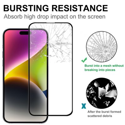 Köp Heltäckande Härdat Glas Skärmskydd iPhone 15 Pro Max Svart Online