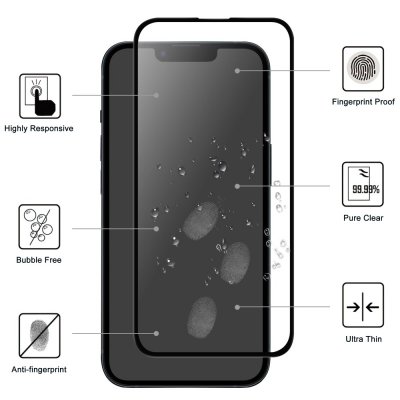 Köp Heltäckande Härdat Glas Skärmskydd iPhone 15 Svart Online