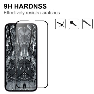 Heltäckande Härdat Glas Skärmskydd iPhone 17e Svart