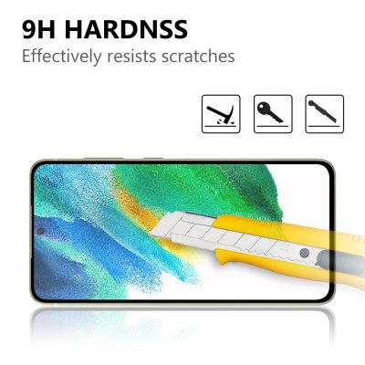Köp Heltäckande Skärmskydd Galaxy S21 FE Härdat Glas Svart Online