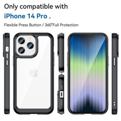 Köp Hybrid Edge Case iPhone 14 Pro Svart Online