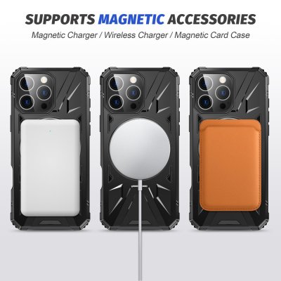 Hybridskal iPhone 16 pro MagSafe Ring Svart
