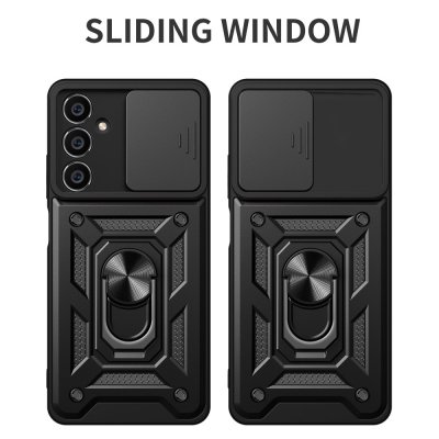 Köp Hybridskal Samsung Galaxy S23 FE Ring + Kameraskydd Svart Online