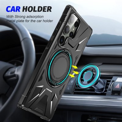 Köp Hybridskal Samsung Galaxy S24 Ultra MagSafe Ring Svart Online