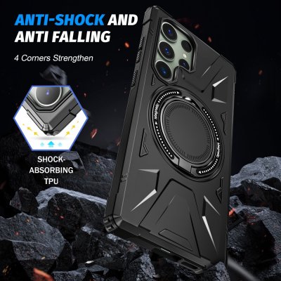 Köp Hybridskal Samsung Galaxy S24 Ultra MagSafe Ring Svart Online