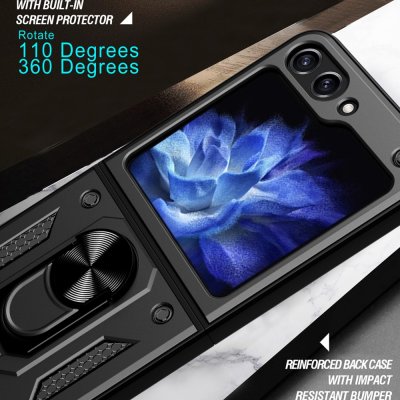 skal Samsung Galaxy Z Flip 6 Ringhållare Svart