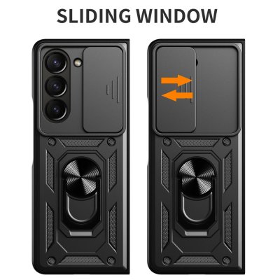 Hybridskal Samsung Galaxy Z Fold 6 Ring + Kameraskydd Svart