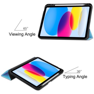 Apple iPad 11 11th Gen (2025) Fodral Tri-Fold Med Pencil-hållare Blå
