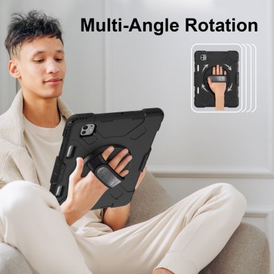 iPad Pro 11 5th Gen (2024) Stöttåligt Hybridskal Svart