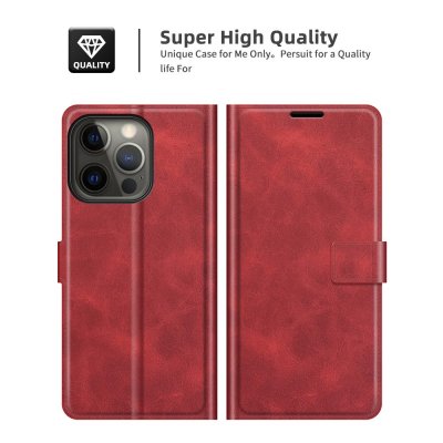 iPhone 13 Pro Max Leather Wallet Red - Techhuset.se