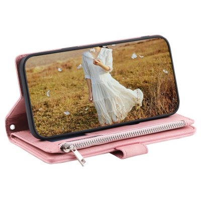 Köp iPhone 14 Plånboksväska Vadderad Rosa Online