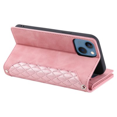 Köp iPhone 14 Plånboksväska Vadderad Rosa Online