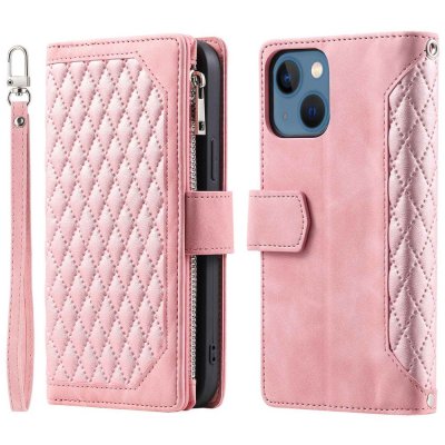 Köp iPhone 14 Plånboksväska Vadderad Rosa Online
